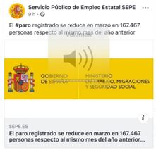 El paro registrado en marzo se reduce en 167467 personas