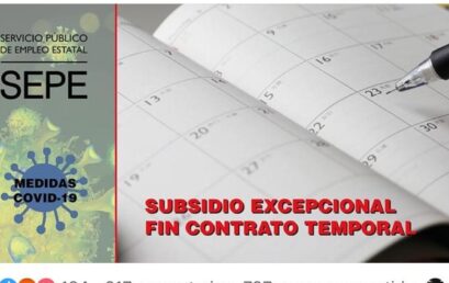 Subsidio excepcional por fin de contrato temporal