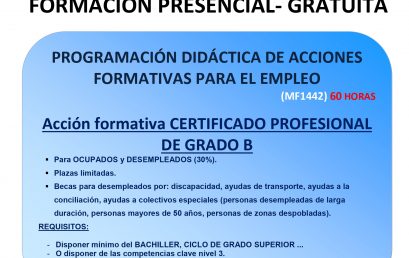 MF1442: PROGRAMACIÓN DIDÁCTICA DE ACCIONES FORMATIVAS PARA EL EMPLEO